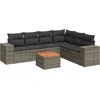 Image de vidaXL - 7-delige - Loungeset - met - kussens - poly - rattan - grijs