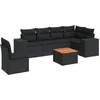 Image de vidaXL - 7-delige - Loungeset - met - kussens - poly - rattan - zwart