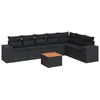 Image de vidaXL - 8-delige - Loungeset - met - kussens - poly - rattan - zwart