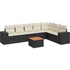 Image de vidaXL - 8-delige - Loungeset - met - kussens - poly - rattan - zwart