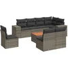 Image de vidaXL - 9-delige - Loungeset - met - kussens - poly - rattan - grijs