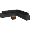 Image de vidaXL - 10-delige - Loungeset - met - kussens - poly - rattan - zwart