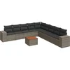 Image de vidaXL - 10-delige - Loungeset - met - kussens - poly - rattan - grijs