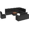 Image de vidaXL - 11-delige - Loungeset - met - kussens - poly - rattan - zwart