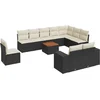 Image de vidaXL - 11-delige - Loungeset - met - kussens - poly - rattan - zwart