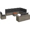 Image de vidaXL - 11-delige - Loungeset - met - kussens - poly - rattan - grijs