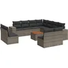 Image de vidaXL - 12-delige - Loungeset - met - kussens - poly - rattan - grijs