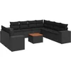 Image de vidaXL - 10-delige - Loungeset - met - kussens - poly - rattan - zwart