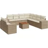 Image de vidaXL - 10-delige - Loungeset - met - kussens - poly - rattan - beige