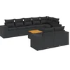 Image de vidaXL - 9-delige - Loungeset - met - kussens - poly - rattan - zwart