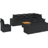 Image de vidaXL - 9-delige - Loungeset - met - kussens - poly - rattan - zwart