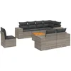 Image de vidaXL - 9-delige - Loungeset - met - kussens - poly - rattan - grijs