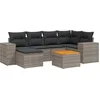 Image de vidaXL - 7-delige - Loungeset - met - kussens - poly - rattan - grijs