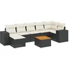 Image de vidaXL - 8-delige - Loungeset - met - kussens - poly - rattan - zwart