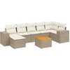 Image de vidaXL - 8-delige - Loungeset - met - kussens - poly - rattan - beige