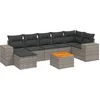 Image de vidaXL - 8-delige - Loungeset - met - kussens - poly - rattan - grijs