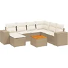 Image de vidaXL - 8-delige - Loungeset - met - kussens - poly - rattan - beige