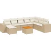 Image de vidaXL - 9-delige - Loungeset - met - kussens - poly - rattan - beige