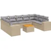 Image de vidaXL - 10-delige - Loungeset - met - kussens - poly - rattan - beige