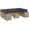 Image de vidaXL - 10-delige - Loungeset - met - kussens - poly - rattan - grijs