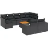 Image de vidaXL - 10-delige - Loungeset - met - kussens - poly - rattan - zwart