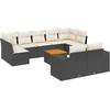 Image de vidaXL - 10-delige - Loungeset - met - kussens - poly - rattan - zwart
