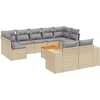 Image de vidaXL - 10-delige - Loungeset - met - kussens - poly - rattan - beige