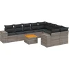 Image de vidaXL - 10-delige - Loungeset - met - kussens - poly - rattan - grijs