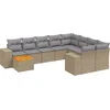 Image de vidaXL - 10-delige - Loungeset - met - kussens - poly - rattan - beige