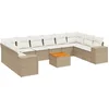 Image de vidaXL - 11-delige - Tuinset - met - kussens - poly - rattan - beige