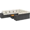 Image de vidaXL - 11-delige - Loungeset - met - kussens - poly - rattan - zwart