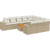 Image de vidaXL - 11-delige - Tuinset - met - kussens - poly - rattan - beige