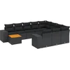 Image de vidaXL - 11-delige - Loungeset - met - kussens - poly - rattan - zwart