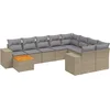 Image de vidaXL - 11-delige - Tuinset - met - kussens - poly - rattan - beige