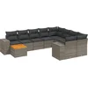 Image de vidaXL - 11-delige - Loungeset - met - kussens - poly - rattan - grijs