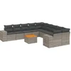 Image de vidaXL - 11-delige - Loungeset - met - kussens - poly - rattan - grijs