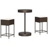 Image de vidaXL - 3-delige - Tuinbarset - met - kussens - poly - rattan - bruin