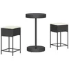 Image de vidaXL - 3-delige - Tuinbarset - met - kussens - poly - rattan - zwart