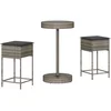Image de vidaXL - 3-delige - Tuinbarset - met - kussens - poly - rattan - grijs