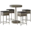 Image de vidaXL - 5-delige - Tuinbarset - met - kussens - poly - rattan - grijs