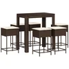 Image de vidaXL - 7-delige - Tuinbarset - met - kussens - poly - rattan - bruin