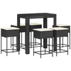 Image de vidaXL - 7-delige - Tuinbarset - met - kussens - poly - rattan - zwart