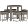 Image de vidaXL - 7-delige - Tuinbarset - met - kussens - poly - rattan - grijs