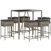 Image de vidaXL - 7-delige - Tuinbarset - met - kussens - poly - rattan - grijs