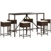Image de vidaXL - 7-delige - Tuinbarset - met - kussens - poly - rattan - bruin