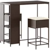 Image de vidaXL - 3-delige - Tuinbarset - met - kussens - poly - rattan - bruin