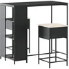 Image de vidaXL - 3-delige - Tuinbarset - met - kussens - poly - rattan - zwart