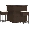 Image de vidaXL - 3-delige - Tuinbarset - met - kussens - poly - rattan - bruin