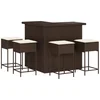 Image de vidaXL - 5-delige - Tuinbarset - met - kussens - poly - rattan - bruin