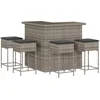 Image de vidaXL - 5-delige - Tuinbarset - met - kussens - poly - rattan - grijs